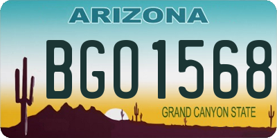 AZ license plate BGO1568