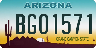 AZ license plate BGO1571
