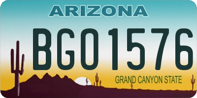 AZ license plate BGO1576