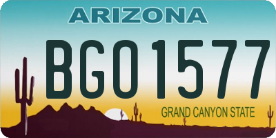 AZ license plate BGO1577