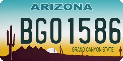AZ license plate BGO1586