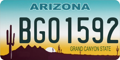 AZ license plate BGO1592