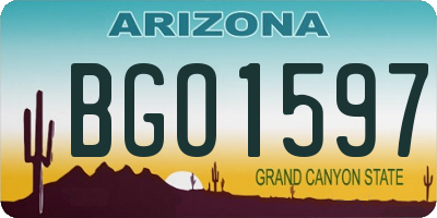 AZ license plate BGO1597