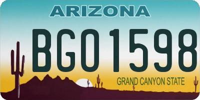 AZ license plate BGO1598
