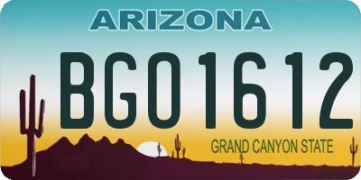 AZ license plate BGO1612