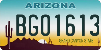 AZ license plate BGO1613