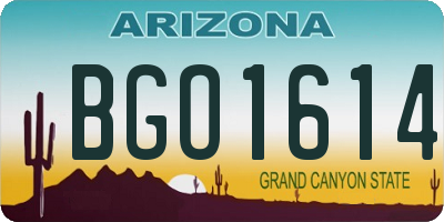 AZ license plate BGO1614