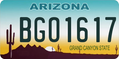 AZ license plate BGO1617
