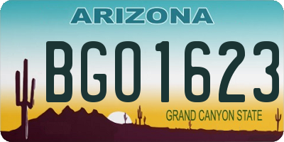 AZ license plate BGO1623