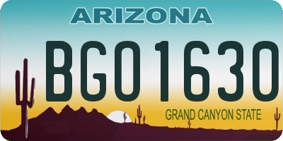 AZ license plate BGO1630