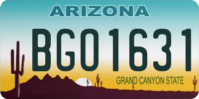 AZ license plate BGO1631