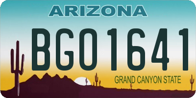 AZ license plate BGO1641