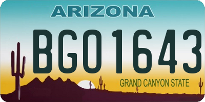 AZ license plate BGO1643