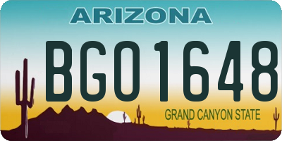 AZ license plate BGO1648