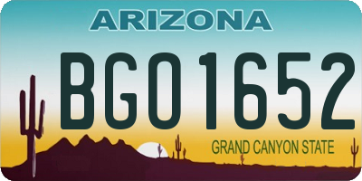 AZ license plate BGO1652