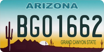 AZ license plate BGO1662