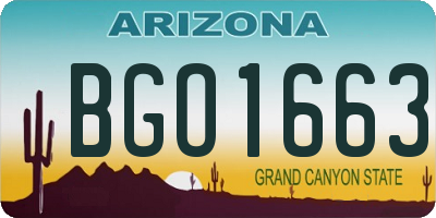 AZ license plate BGO1663