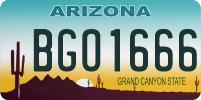 AZ license plate BGO1666