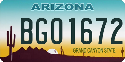 AZ license plate BGO1672