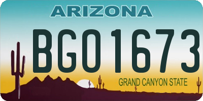 AZ license plate BGO1673