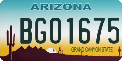 AZ license plate BGO1675