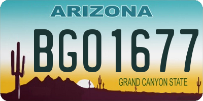 AZ license plate BGO1677
