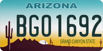 AZ license plate BGO1692