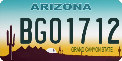 AZ license plate BGO1712
