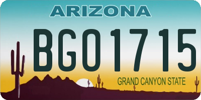 AZ license plate BGO1715