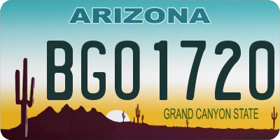 AZ license plate BGO1720