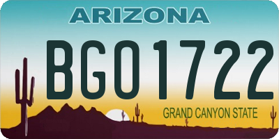 AZ license plate BGO1722
