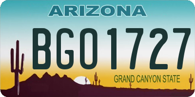 AZ license plate BGO1727