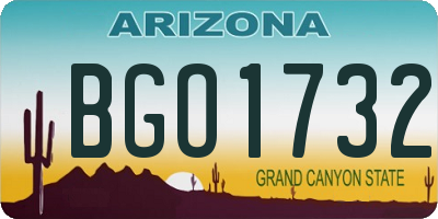 AZ license plate BGO1732