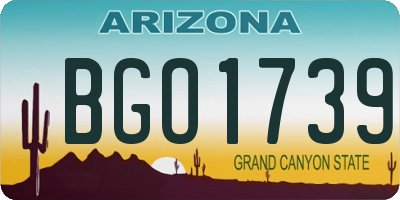 AZ license plate BGO1739
