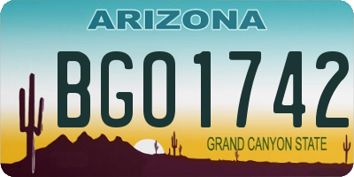 AZ license plate BGO1742