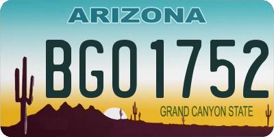 AZ license plate BGO1752