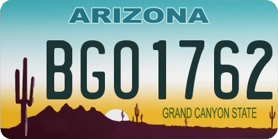 AZ license plate BGO1762
