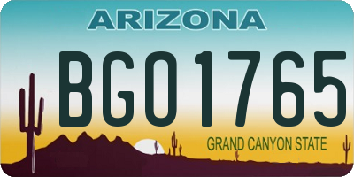 AZ license plate BGO1765