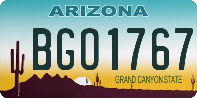 AZ license plate BGO1767