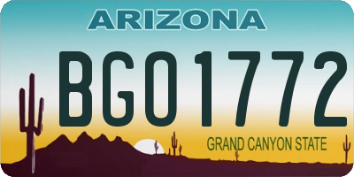 AZ license plate BGO1772