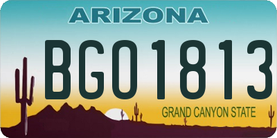 AZ license plate BGO1813