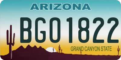 AZ license plate BGO1822