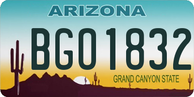 AZ license plate BGO1832