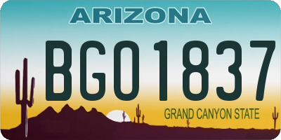 AZ license plate BGO1837