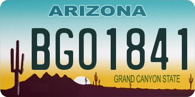AZ license plate BGO1841