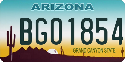 AZ license plate BGO1854