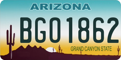 AZ license plate BGO1862