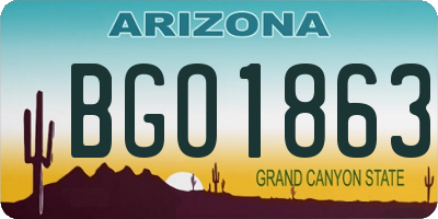 AZ license plate BGO1863