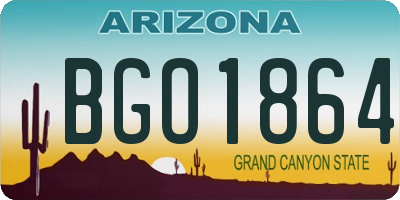 AZ license plate BGO1864