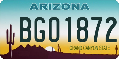 AZ license plate BGO1872